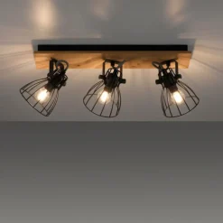 Lampes Vintages & Rétros-Luminaires Leuchten Direkt Plafonnier Leuchten-Direkt TARO Écru, Noir, 3 lumières