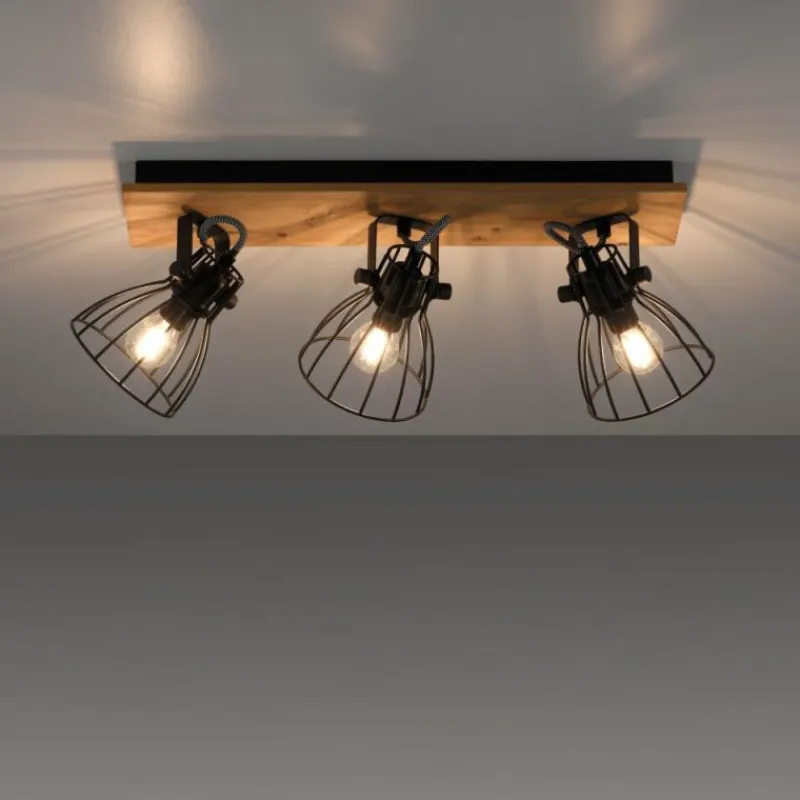 Lampes Vintages & Rétros-Luminaires Leuchten Direkt Plafonnier Leuchten-Direkt TARO Écru, Noir, 3 lumières