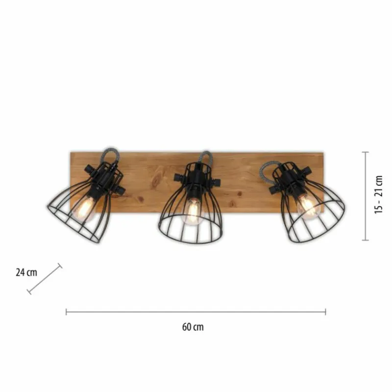 Lampes Vintages & Rétros-Luminaires Leuchten Direkt Plafonnier Leuchten-Direkt TARO Écru, Noir, 3 lumières