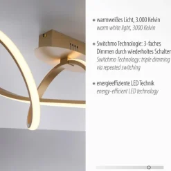 Luminaires Leuchten Direkt Plafonnier Leuchten-Direkt MARIA LED Laiton, 1 lumière* Éclairage Led