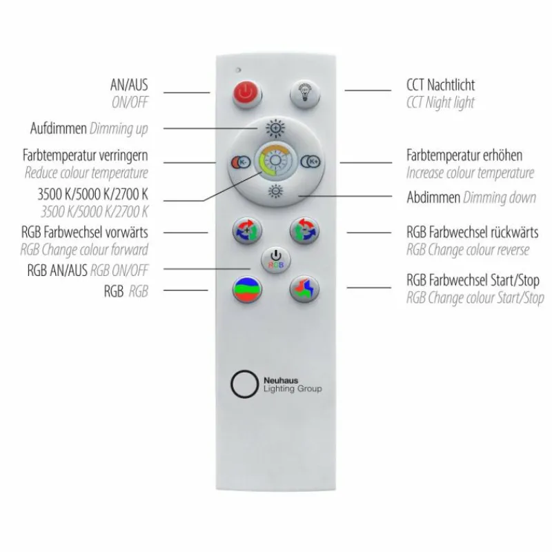Luminaires Leuchten Direkt Plafonnier Leuchten-Direkt GALACTICA LED Blanc, 2 lumières, Télécommandes, Changeur de couleurs* Éclairage Led