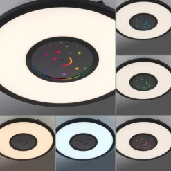 Luminaires Leuchten Direkt Plafonnier Leuchten-Direkt ASTRO LED Noir, 2 lumières, Télécommandes, Changeur de couleurs* Éclairage Led