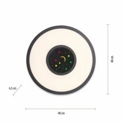 Luminaires Leuchten Direkt Plafonnier Leuchten-Direkt ASTRO LED Noir, 2 lumières, Télécommandes, Changeur de couleurs* Éclairage Led