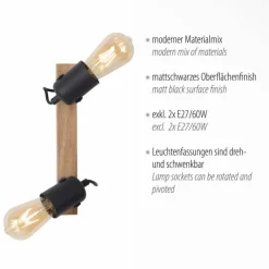 Lampes Vintages & Rétros-Luminaires Leuchten Direkt Plafonnier Leuchten-Direkt CANOP Écru, Noir, 2 lumières