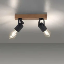 Lampes Vintages & Rétros-Luminaires Leuchten Direkt Plafonnier Leuchten-Direkt CANOP Écru, Noir, 2 lumières