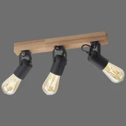 Lampes En Bois-Luminaires Leuchten Direkt Plafonnier Leuchten-Direkt CANOP Écru, Noir, 3 lumières