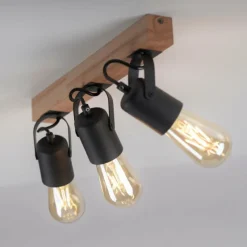 Lampes En Bois-Luminaires Leuchten Direkt Plafonnier Leuchten-Direkt CANOP Écru, Noir, 3 lumières