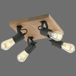 Lampes Vintages & Rétros-Luminaires Leuchten Direkt Plafonnier Leuchten-Direkt CANOP Écru, Noir, 4 lumières