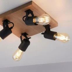 Lampes Vintages & Rétros-Luminaires Leuchten Direkt Plafonnier Leuchten-Direkt CANOP Écru, Noir, 4 lumières