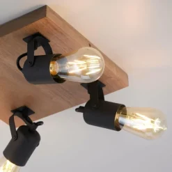 Lampes Vintages & Rétros-Luminaires Leuchten Direkt Plafonnier Leuchten-Direkt CANOP Écru, Noir, 4 lumières