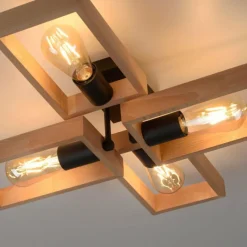 Lampes Vintages & Rétros-Luminaires Leuchten Direkt Plafonnier Leuchten-Direkt FRANKY Noir, 4 lumières