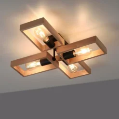 Lampes Vintages & Rétros-Luminaires Leuchten Direkt Plafonnier Leuchten-Direkt FRANKY Noir, 4 lumières