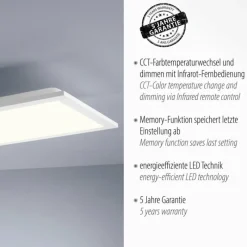 Luminaires Leuchten Direkt Plafonnier Leuchten-Direkt FLAT LED Blanc, 1 lumière, Télécommandes* Éclairage Led