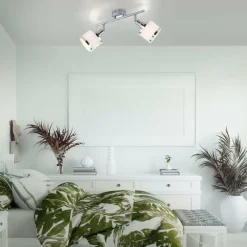Lampes En Tissu-Luminaires Leuchten Direkt Plafonnier Leuchten-Direkt ACCOR Argenté, 2 lumières