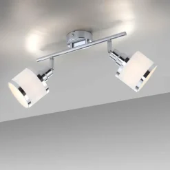 Lampes En Tissu-Luminaires Leuchten Direkt Plafonnier Leuchten-Direkt ACCOR Argenté, 2 lumières