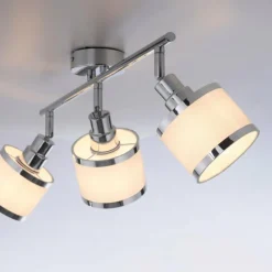 Lampes En Tissu-Luminaires Leuchten Direkt Plafonnier Leuchten-Direkt ACCOR Argenté, 3 lumières