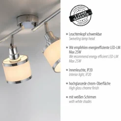 Lampes En Tissu-Luminaires Leuchten Direkt Plafonnier Leuchten-Direkt ACCOR Argenté, 4 lumières