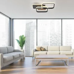 Lampes En Bois-Luminaires Leuchten Direkt Plafonnier Leuchten-Direkt SEVENT LED Couleur bois, Noir, 1 lumière