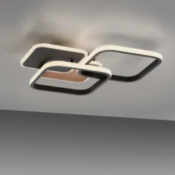 Lampes En Bois-Luminaires Leuchten Direkt Plafonnier Leuchten-Direkt SEVENT LED Couleur bois, Noir, 1 lumière