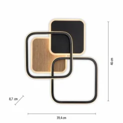 Lampes En Bois-Luminaires Leuchten Direkt Plafonnier Leuchten-Direkt SEVENT LED Couleur bois, Noir, 1 lumière