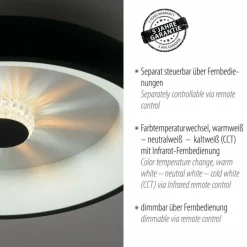 Luminaires Leuchten Direkt Plafonnier Leuchten-Direkt VERTIGO LED Noir, 1 lumière, Télécommandes* Éclairage Led