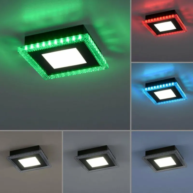 Luminaires Leuchten Direkt Plafonnier Leuchten-Direkt ACRI LED Noir, 2 lumières, Télécommandes* Éclairage Led