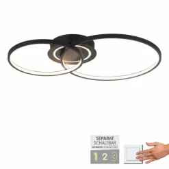 Luminaires Leuchten Direkt Plafonnier Leuchten-Direkt ASMINA LED Noir, 2 lumières* Éclairage Led