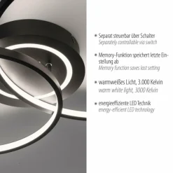 Luminaires Leuchten Direkt Plafonnier Leuchten-Direkt ASMINA LED Noir, 2 lumières* Éclairage Led