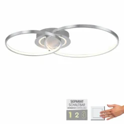 Luminaires Leuchten Direkt Plafonnier Leuchten-Direkt ASMINA LED Argenté, 2 lumières* Éclairage Led