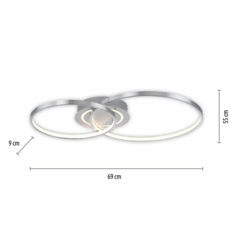 Luminaires Leuchten Direkt Plafonnier Leuchten-Direkt ASMINA LED Argenté, 2 lumières* Éclairage Led