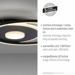 Luminaires Leuchten Direkt Plafonnier Leuchten-Direkt DOMINO LED Noir, 1 lumière* Éclairage Led