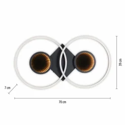 Luminaires Leuchten Direkt Plafonnier Leuchten-Direkt TUNEL LED Noir, 1 lumière, Télécommandes, Changeur de couleurs* Éclairage Led