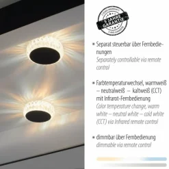 Luminaires Leuchten Direkt Plafonnier Leuchten-Direkt VERTIGO LED Noir, 1 lumière, Télécommandes* Éclairage Led