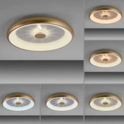 Lampes Dorées-Luminaires Leuchten Direkt Plafonnier Leuchten-Direkt VERTIGO LED Or, 1 lumière, Télécommandes