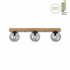 Suspension Verre Fumé-Luminaires Leuchten Direkt Plafonnier Leuchten-Direkt GREEN WIDOW Écru, Noir, 3 lumières