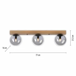 Suspension Verre Fumé-Luminaires Leuchten Direkt Plafonnier Leuchten-Direkt GREEN WIDOW Écru, Noir, 3 lumières