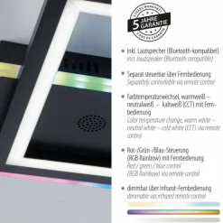 Luminaires Leuchten Direkt Plafonnier Leuchten-Direkt MUSIKA LED Noir, 1 lumière, Télécommandes, Changeur de couleurs* Éclairage Led