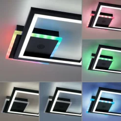 Luminaires Leuchten Direkt Plafonnier Leuchten-Direkt MUSIKA LED Noir, 1 lumière, Télécommandes, Changeur de couleurs* Éclairage Led