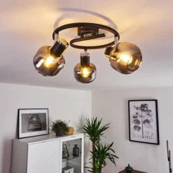 hofstein Plafonnier Lexington Chrome, Noir, 3 lumières