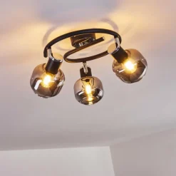 hofstein Plafonnier Lexington Chrome, Noir, 3 lumières