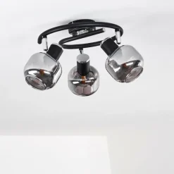hofstein Plafonnier Lexington Chrome, Noir, 3 lumières
