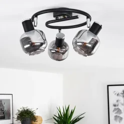 hofstein Plafonnier Lexington Chrome, Noir, 3 lumières