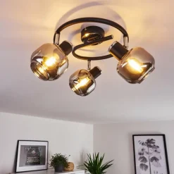 hofstein Plafonnier Lexington Chrome, Noir, 3 lumières