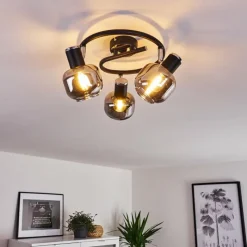 hofstein Plafonnier Lexington Chrome, Noir, 3 lumières