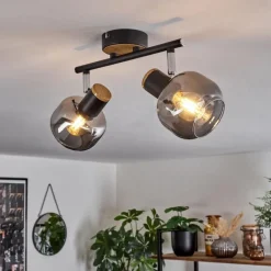 Suspension Verre Fumé-hofstein Plafonnier Lexington Noir, 2 lumières