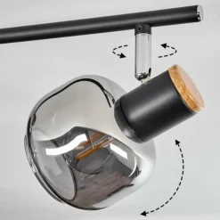 Suspension Verre Fumé-hofstein Plafonnier Lexington Noir, 4 lumières