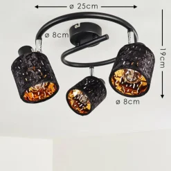 Lampes En Tissu-hofstein Plafonnier Liared Chrome, Noir, 3 lumières