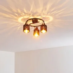 Lampes En Tissu-hofstein Plafonnier Liared Chrome, Noir, 3 lumières