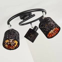 Lampes En Tissu-hofstein Plafonnier Liared Chrome, Noir, 3 lumières