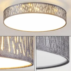 Lampes En Tissu-hofstein Plafonnier Liared LED Nickel mat, 1 lumière